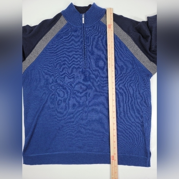 Tommy Bahama Golf 18 Fine Italian Merino Wool 1/4 Zip Pullover Sweater Mens L - Picture 8 of 12